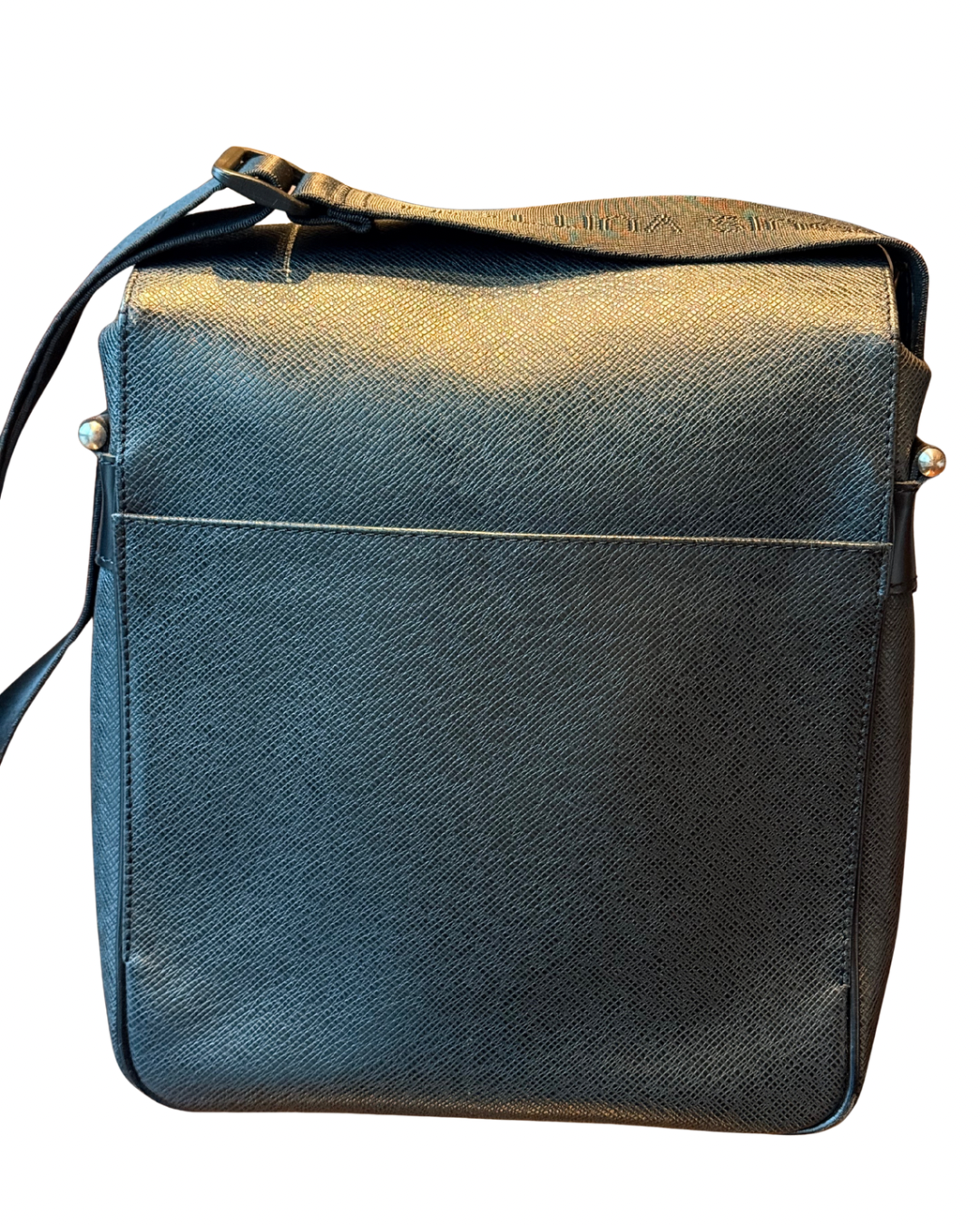 Louis Vuitton Saratov PM – Black Taiga Leather Messenger Bag