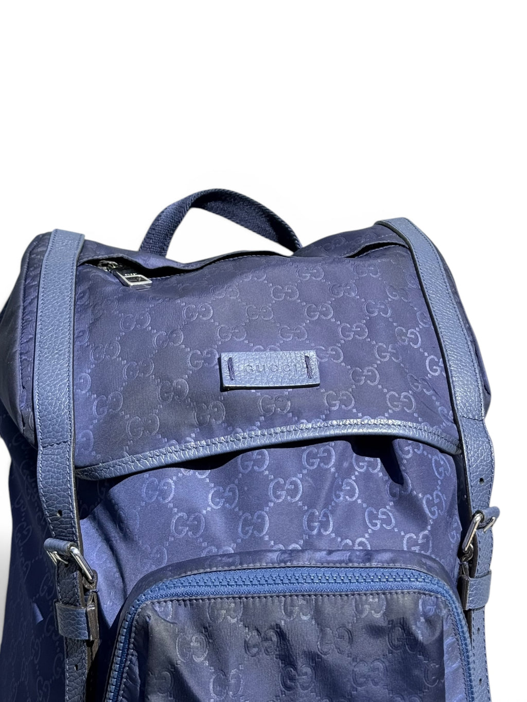 Gucci GG Nylon Backpack – Navy Blue