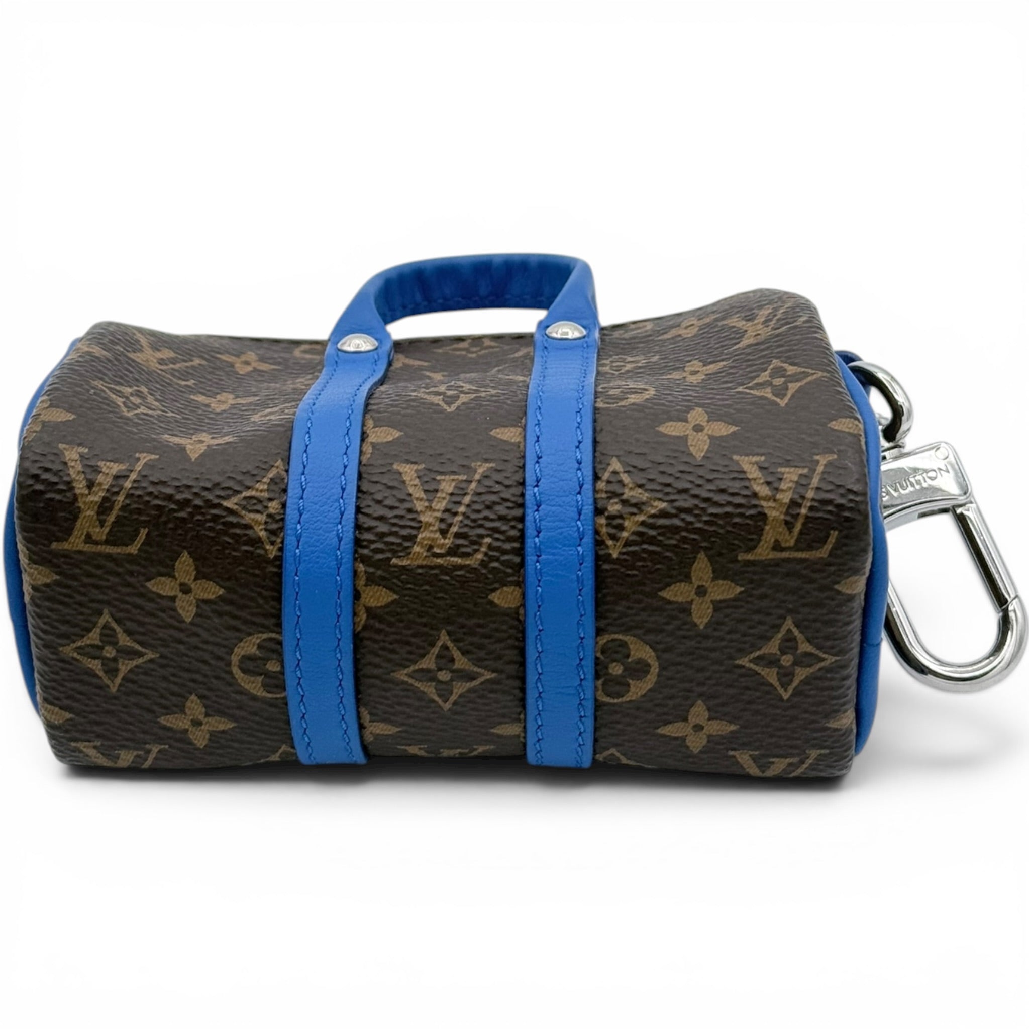 Louis Vuitton Mini Keepall Charm - Monogram Canvas & Blue Leather