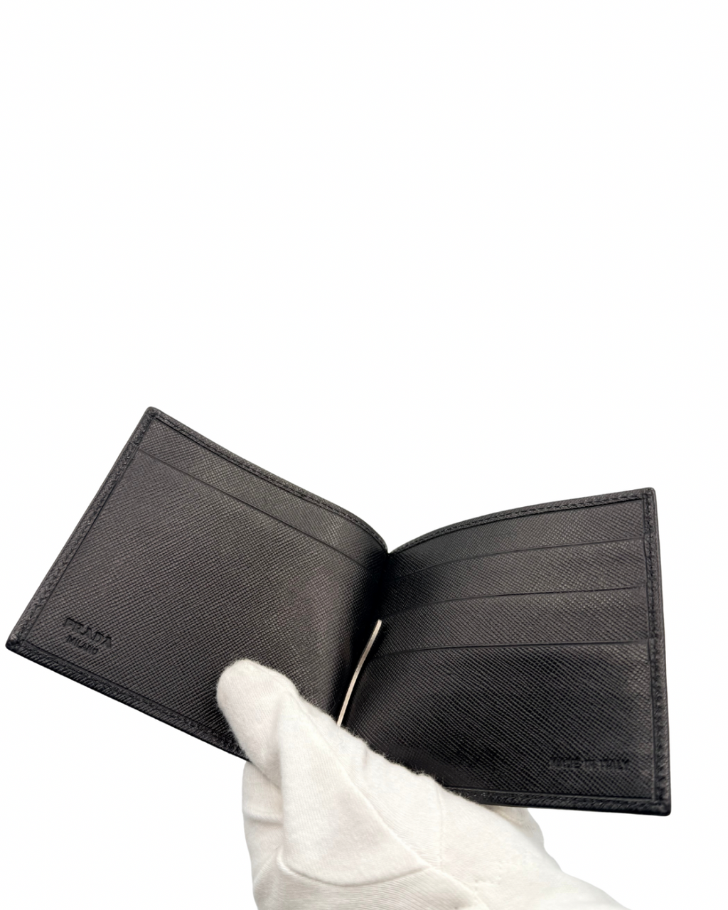 Prada Saffiano Leather Money Clip Wallet – Black