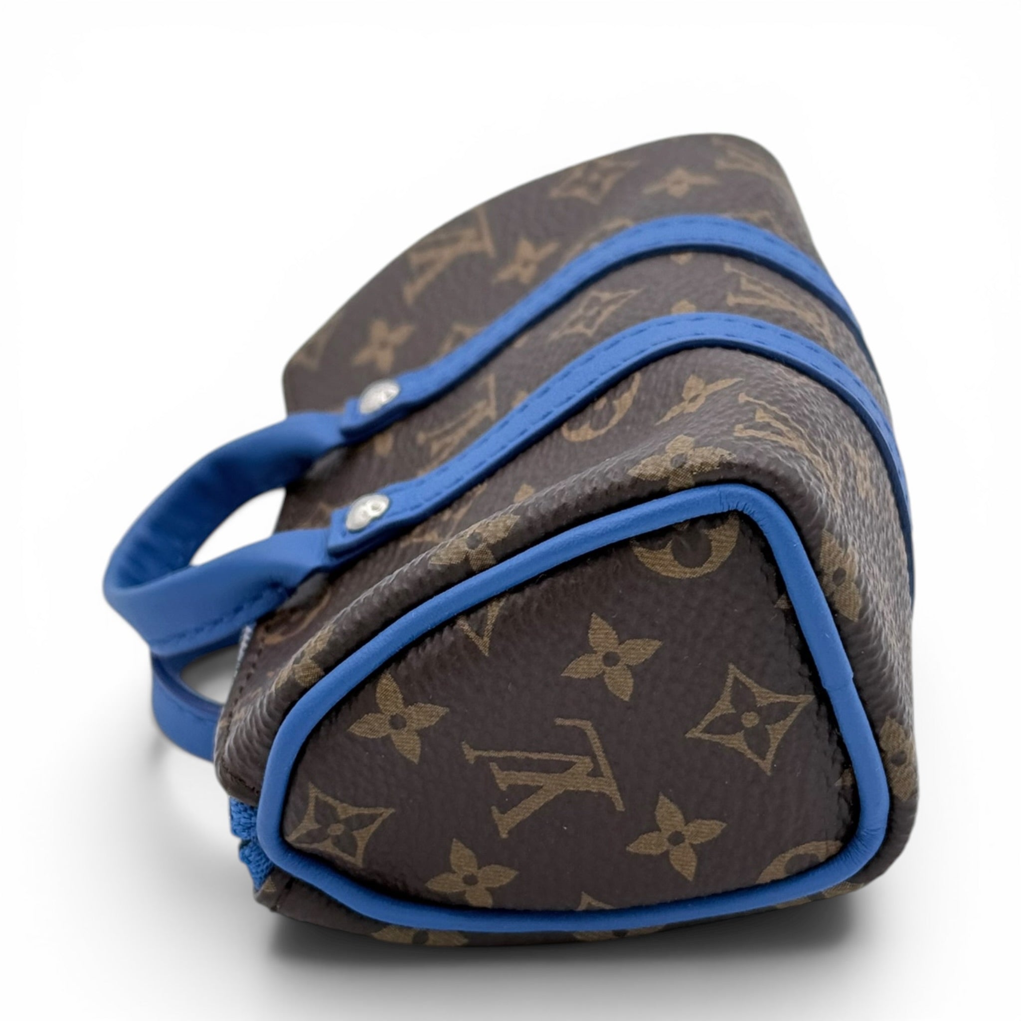 Louis Vuitton Mini Keepall Charm - Monogram Canvas & Blue Leather