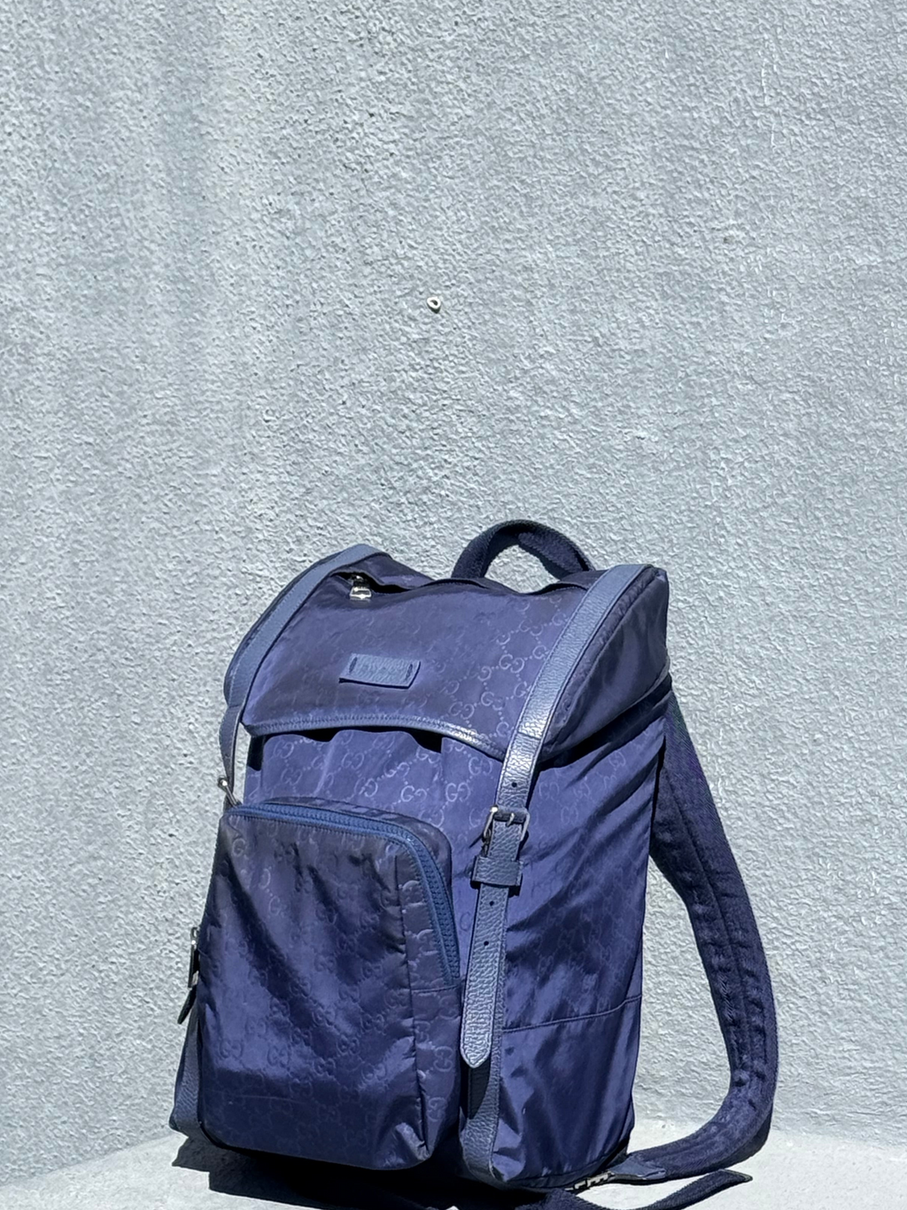 Gucci GG Nylon Backpack – Navy Blue
