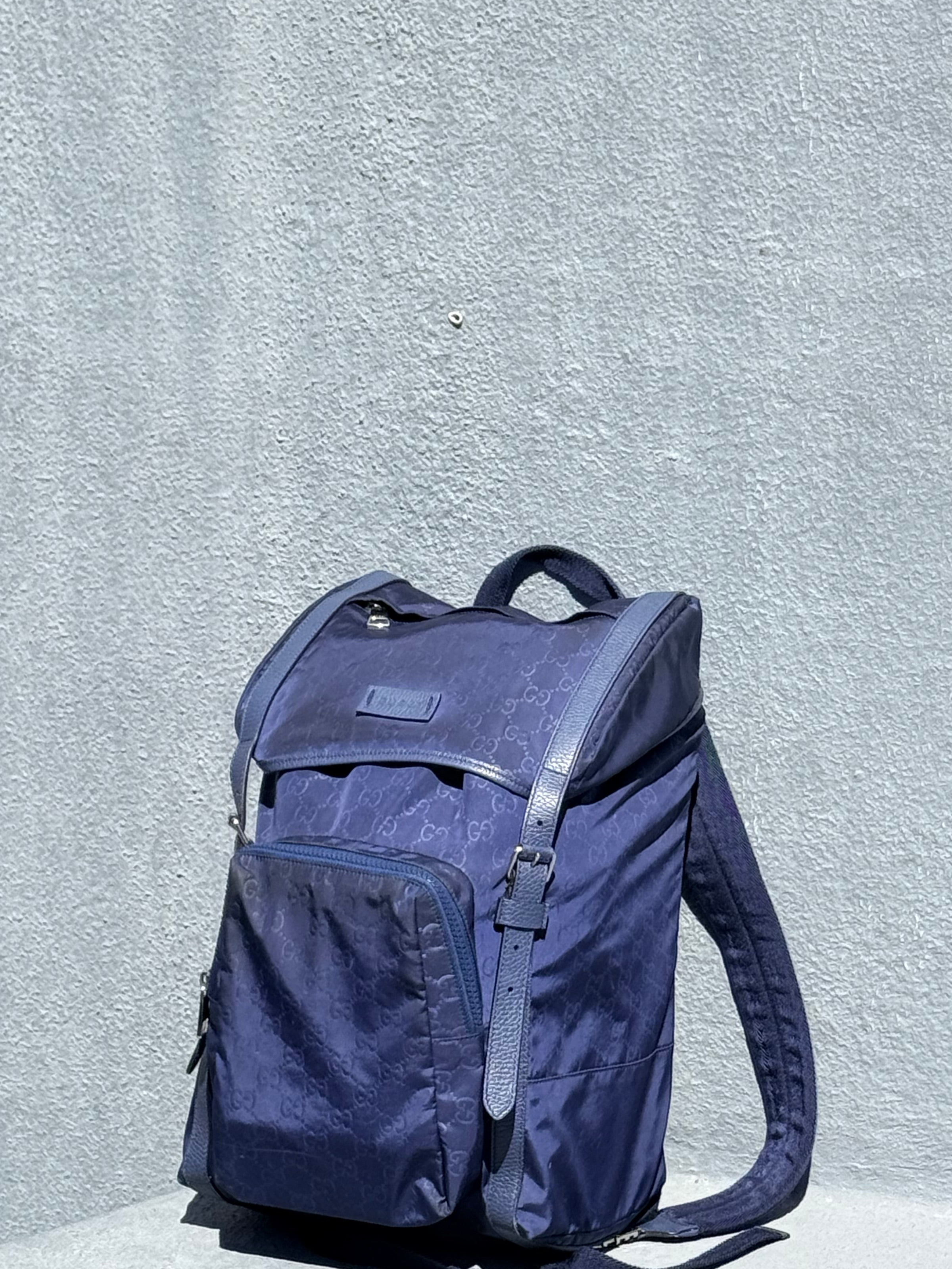 Gucci GG Nylon Backpack – Navy Blue
