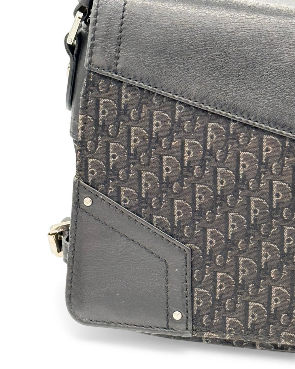 Mala de ombro Christian Dior Vintage Oblique Canvas Baguette