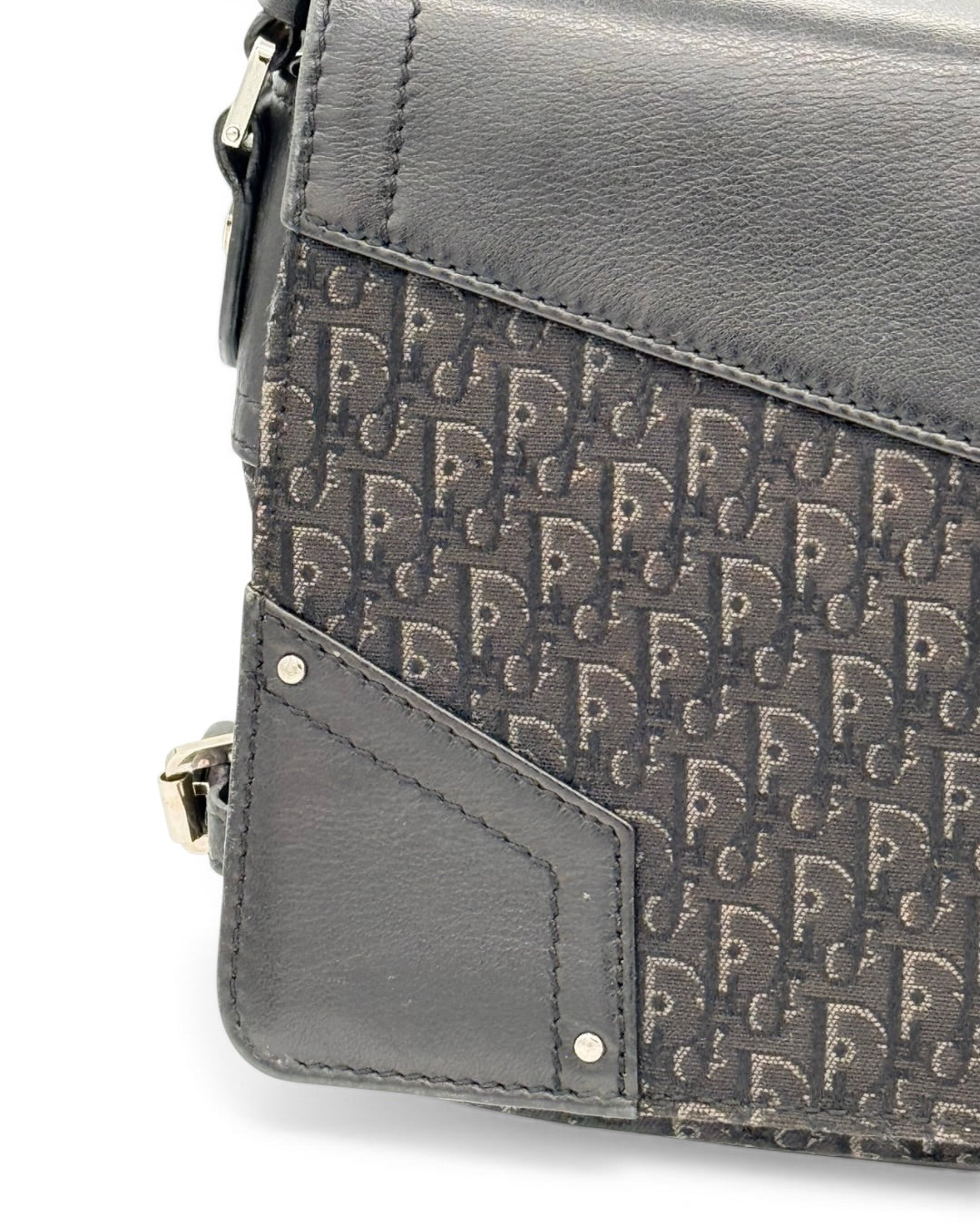 Christian Dior Vintage Oblique Canvas Baguette Shoulder Bag