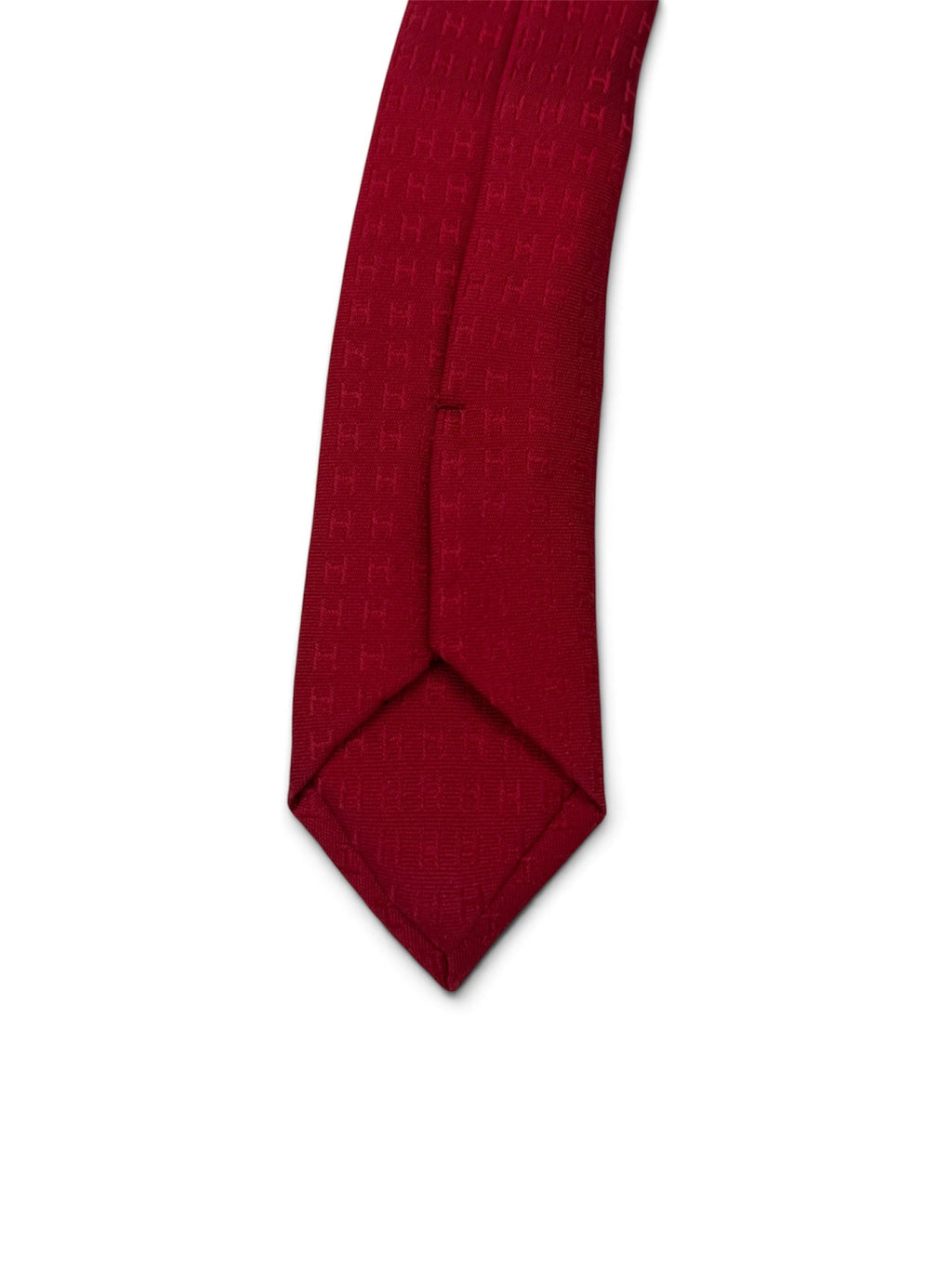 Hermès Red H Jacquard Silk Tie LUXVINTAGELISBON