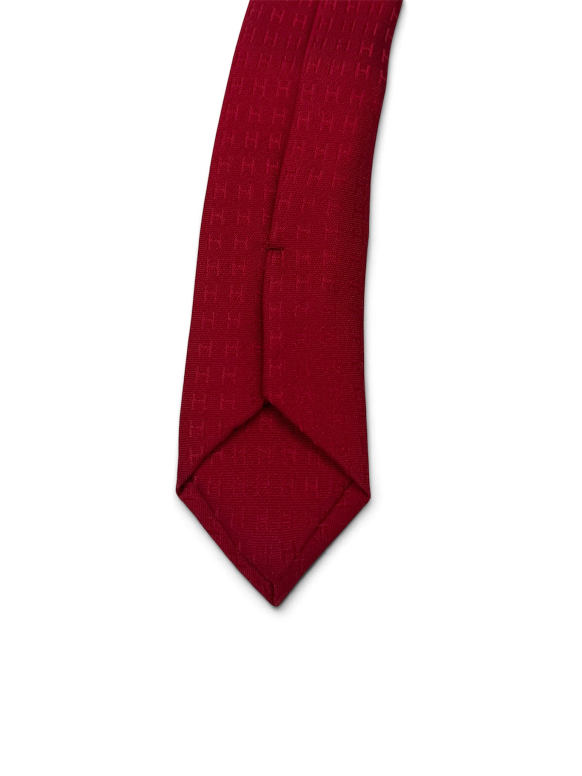 Hermès Red H Jacquard Silk Tie LUXVINTAGELISBON