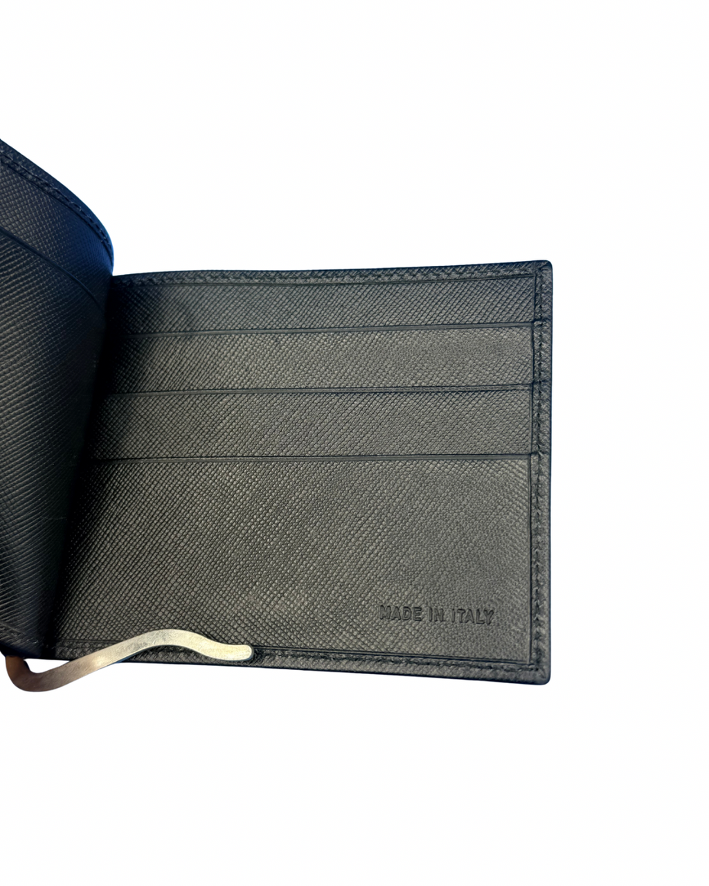 Prada Saffiano Leather Money Clip Wallet – Black