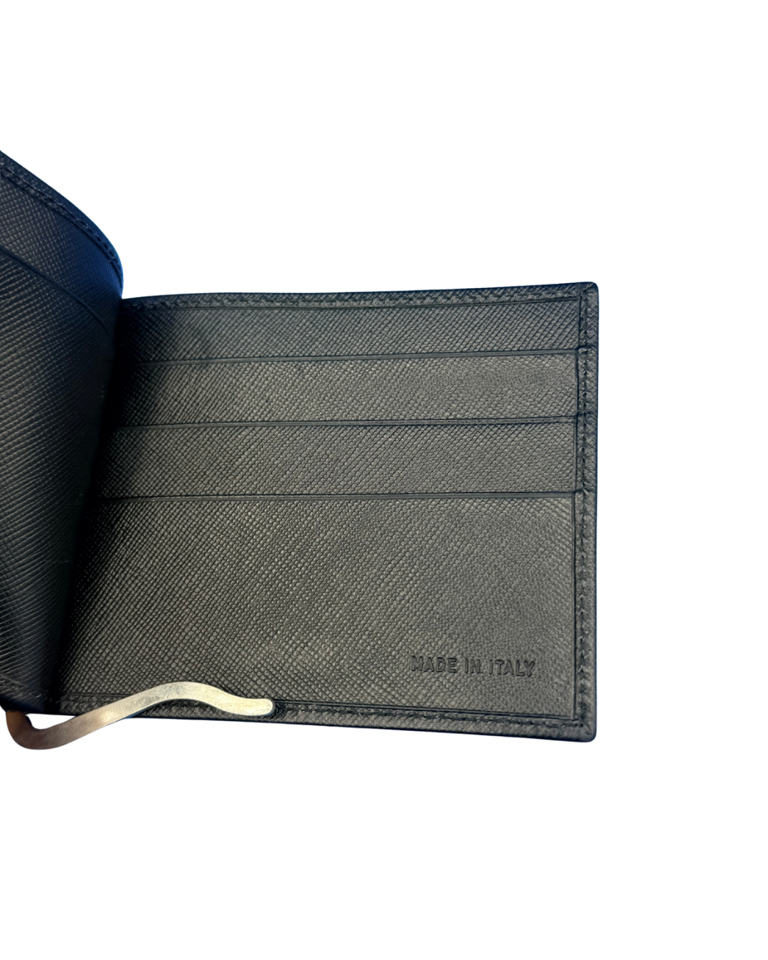 Prada Saffiano Leather Money Clip Wallet – Black