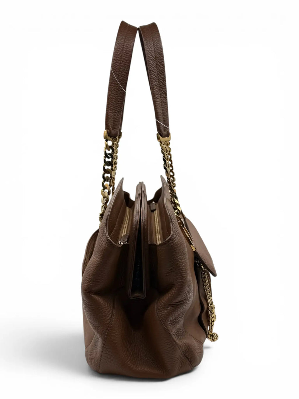Cartier Bowler Bag – Brown Grained Leather – Gold Hardware