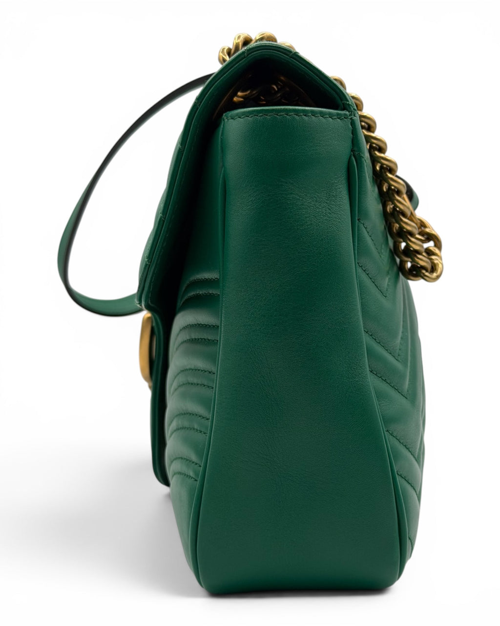 Gucci GG Marmont Matelassé Flap Bag – Green LUXVINTAGELISBON