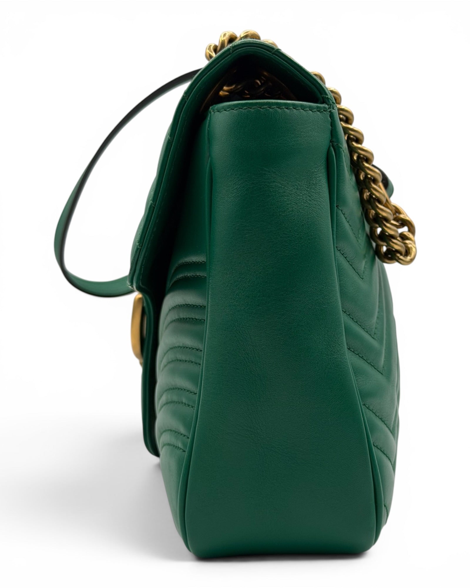 Gucci GG Marmont Matelassé Flap Bag – Green LUXVINTAGELISBON