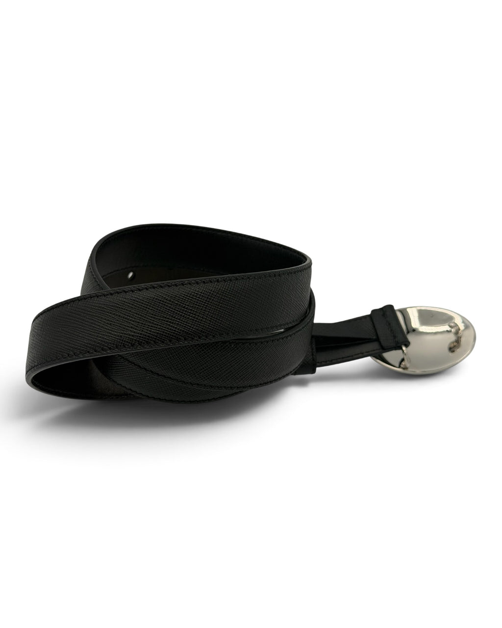 Cinto Prada em Pele Saffiano – Preto