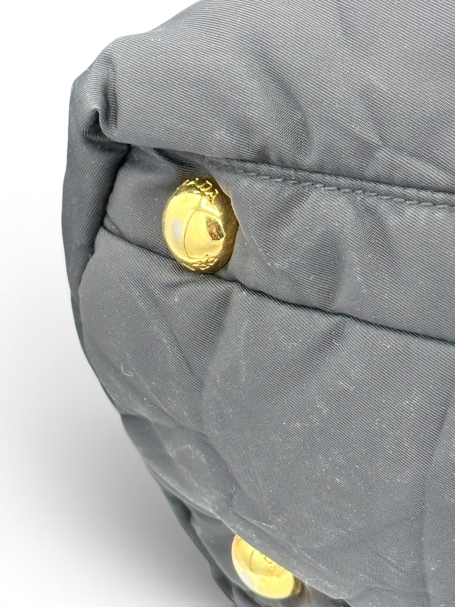 Prada Nylon Padded Tote - Black / Gold
