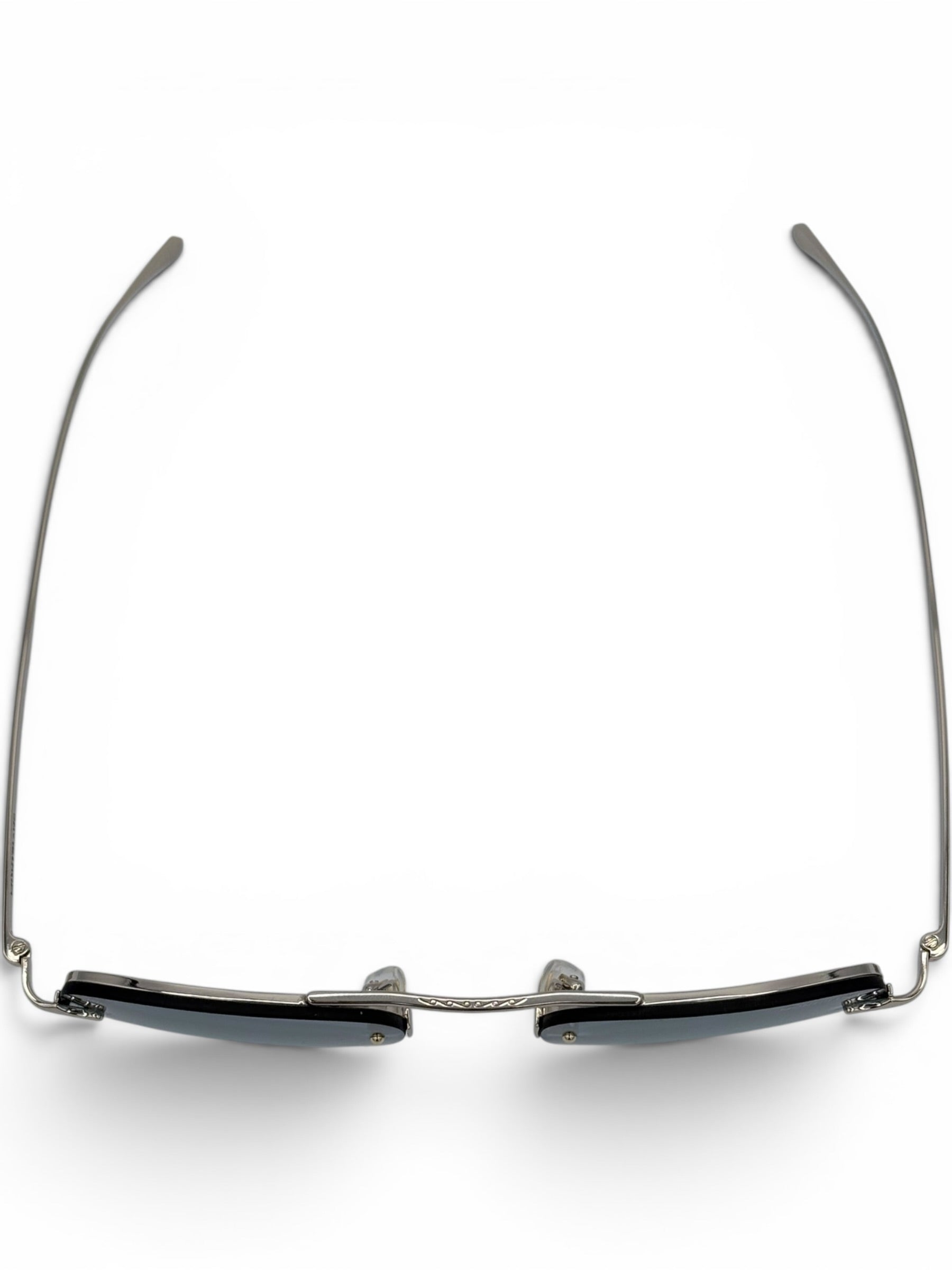 Montblanc silver-light blue sunglasses