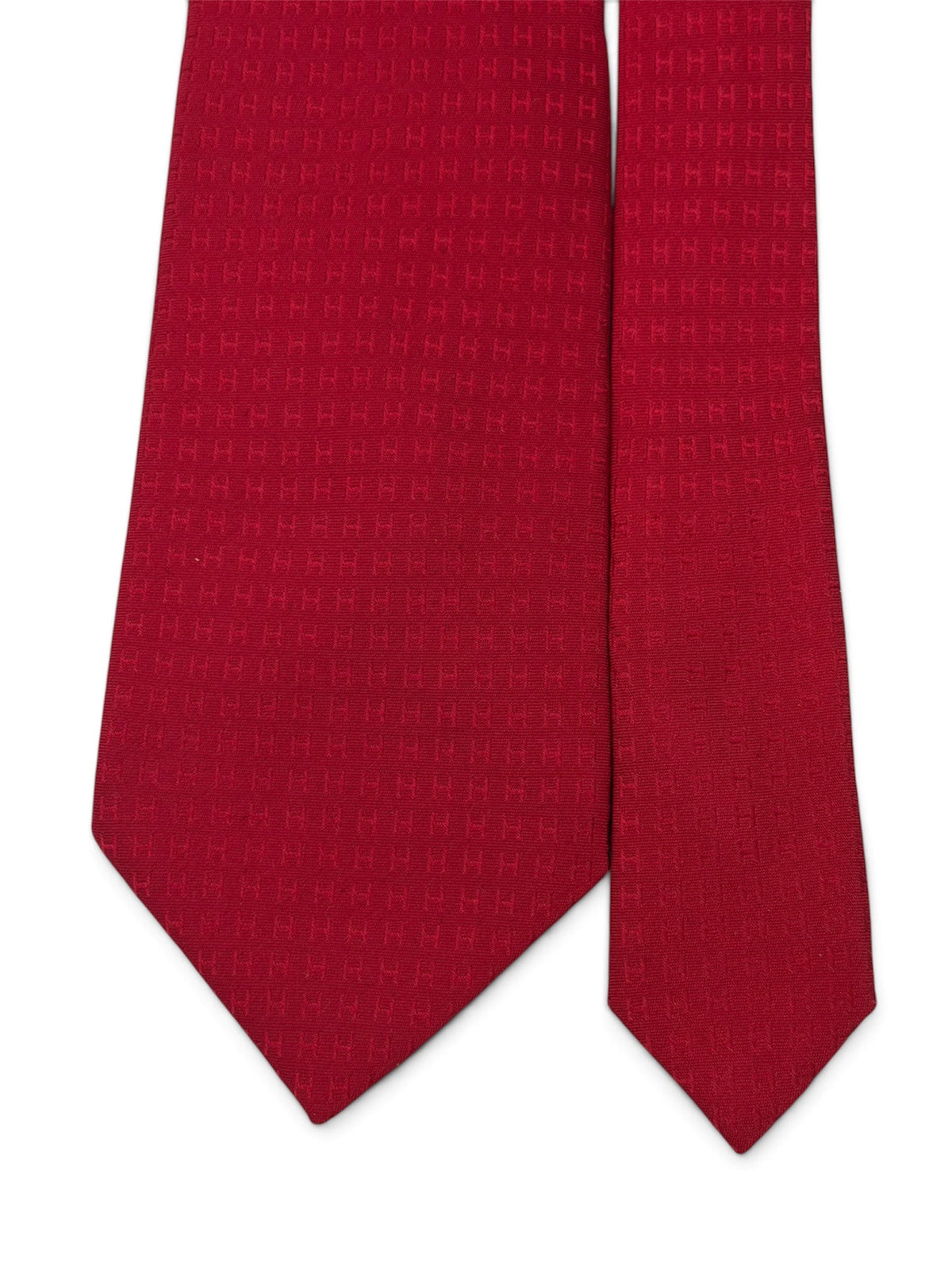 Hermès Red H Jacquard Silk Tie LUXVINTAGELISBON