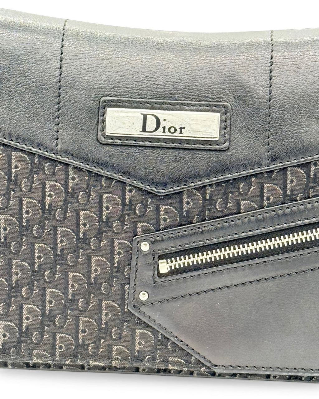 Mala de ombro Christian Dior Vintage Oblique Canvas Baguette