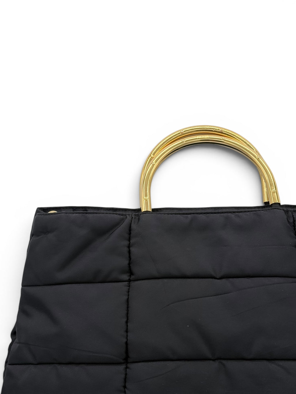Prada Nylon Padded Tote - Black / Gold