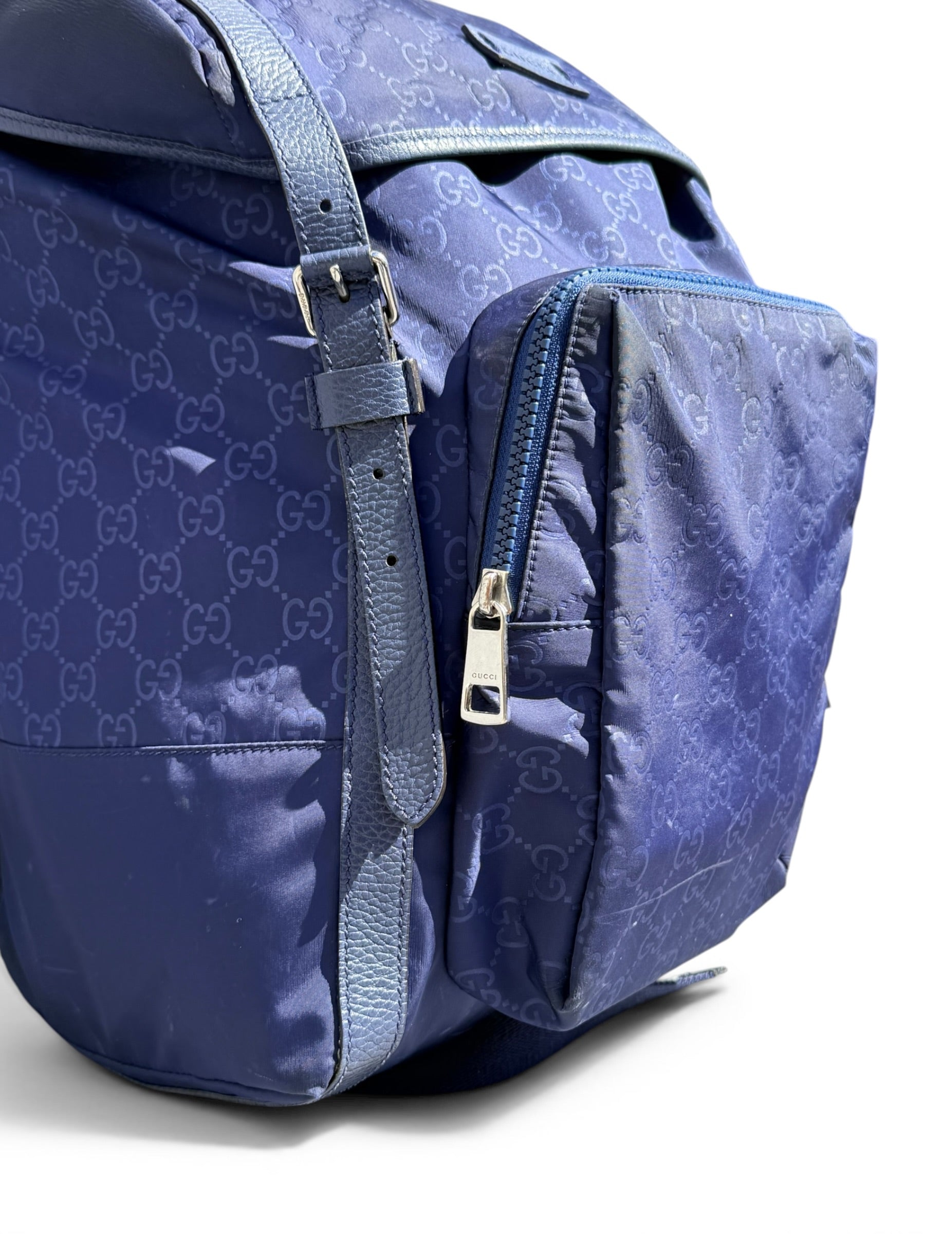 Gucci GG Nylon Backpack – Navy Blue
