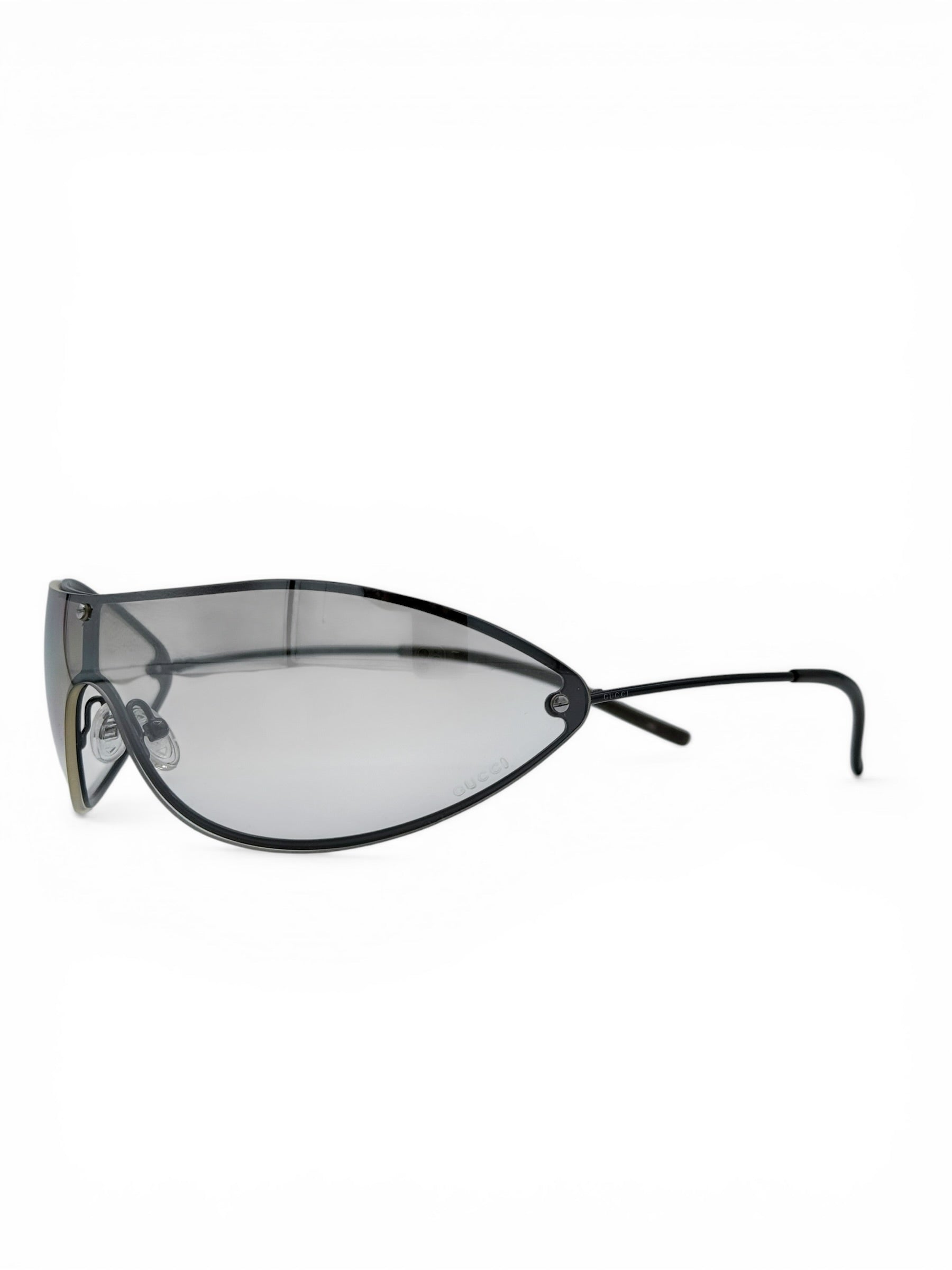 Gucci Shield Sunglasses – SS2001 – Rimless Metal Frame - Tom Ford Era