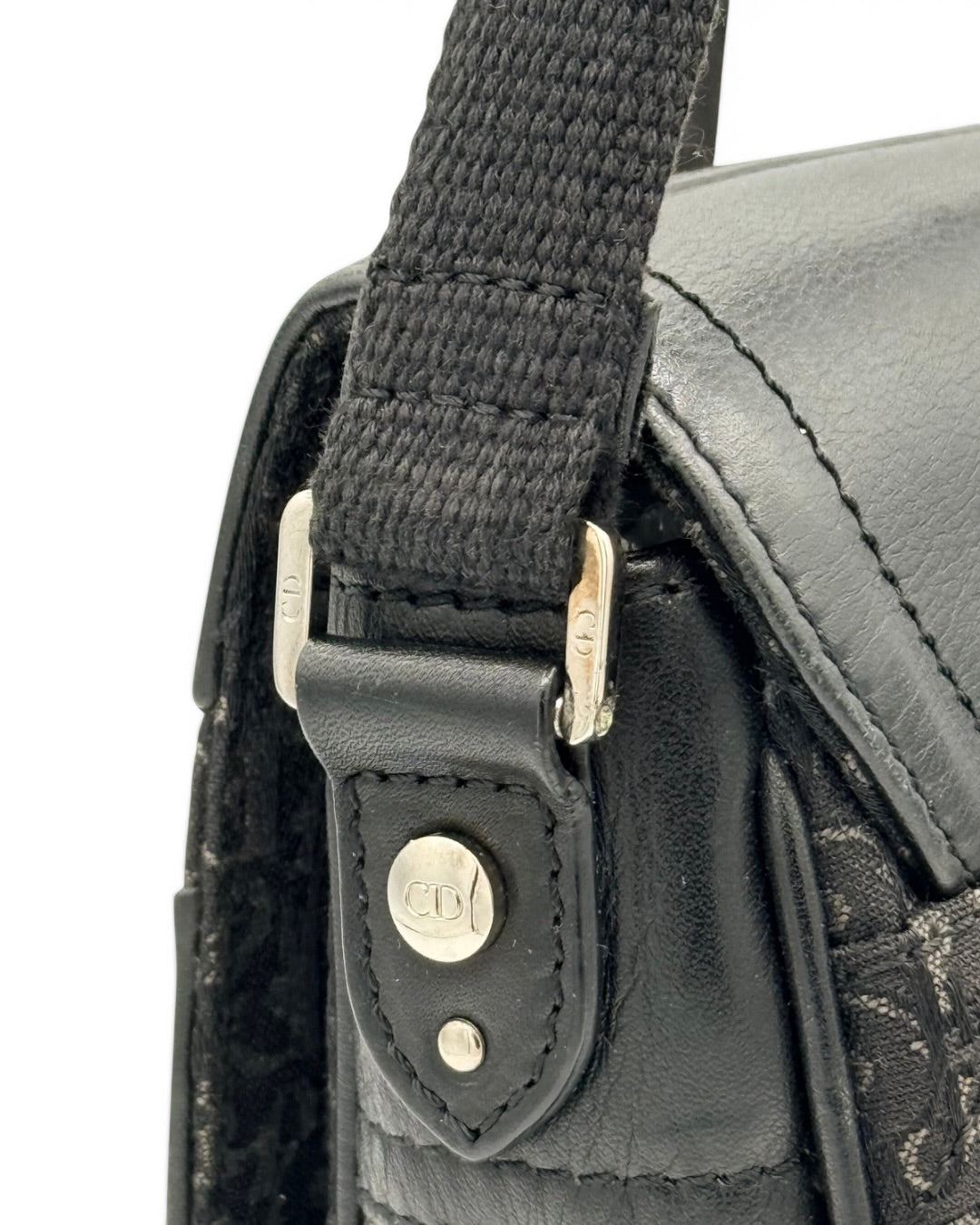 Mala de ombro Christian Dior Vintage Oblique Canvas Baguette