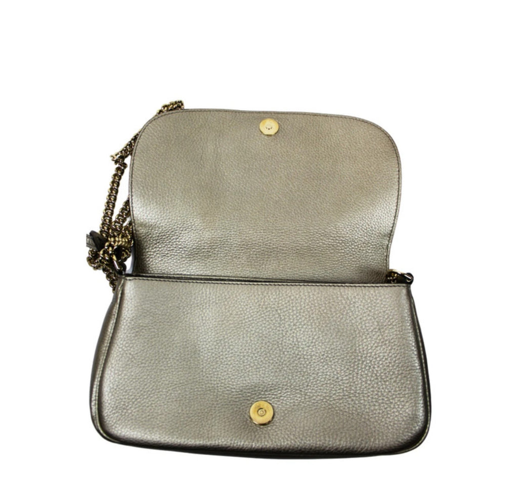 Gucci Soho Flap Disco – Metallic Leather (Gold / Silver)