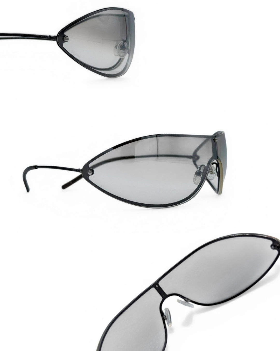 Gucci Shield Sunglasses – SS2001 – Rimless Metal Frame - Tom Ford Era