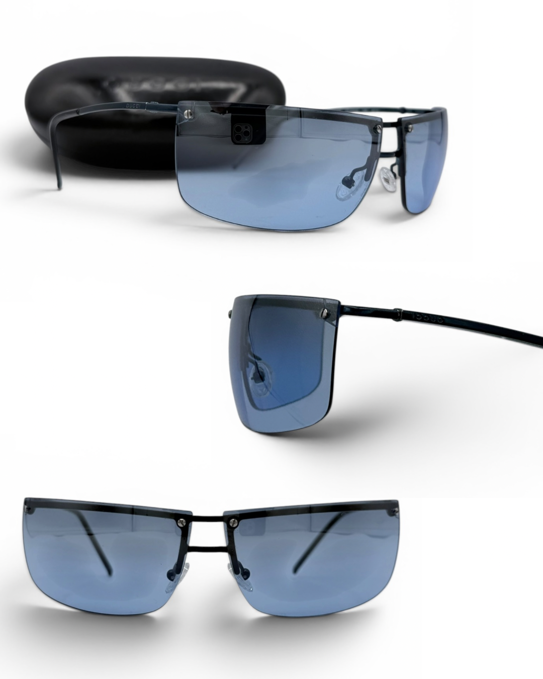 Gucci vintage sunglasses blue FW2000 - Frameless - Tom Ford Era